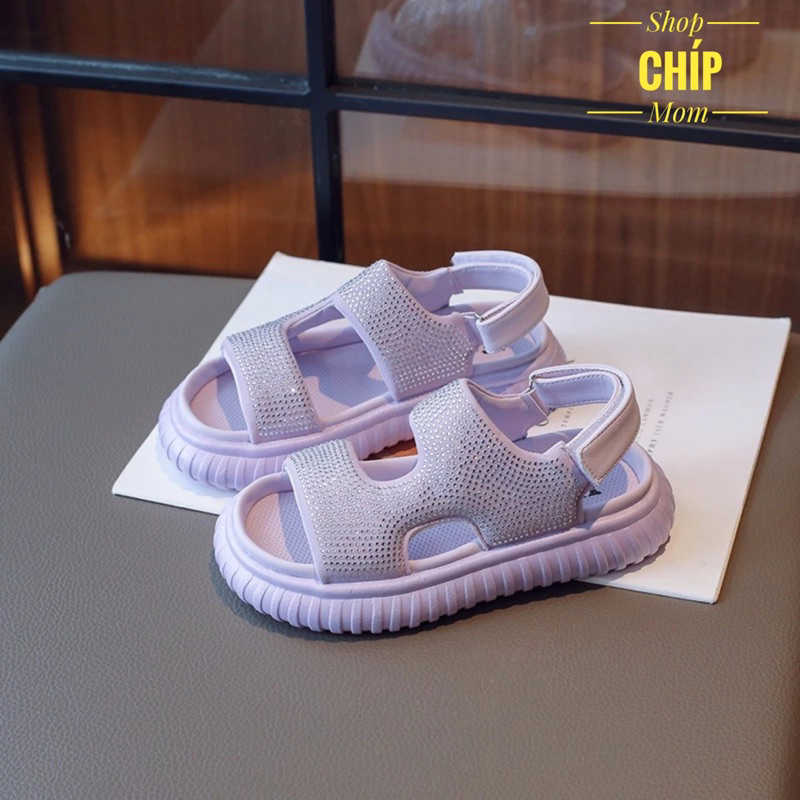 sandal bé gái dép quai hậu cho bé đính đá đế êm chân chống trượt cho bé từ 3 tuổi size đại full box 2308