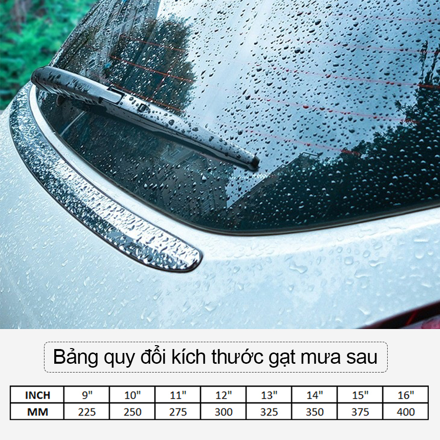 Gạt sau ô tô, thanh lưỡi gạt mưa phía sau oto Suzuki XL7, Ertiga, Swift, Celerio, Alto, Grand Vitara, Carry, Wagon R