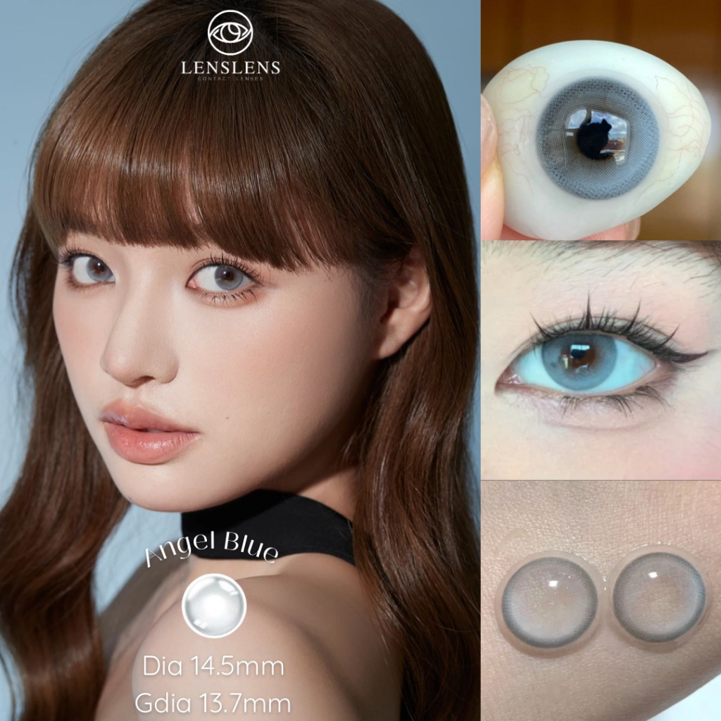 Lens Mắt Kính Áp Tròng Xanh Thiên Thần Angel Blue | Shopee Việt Nam