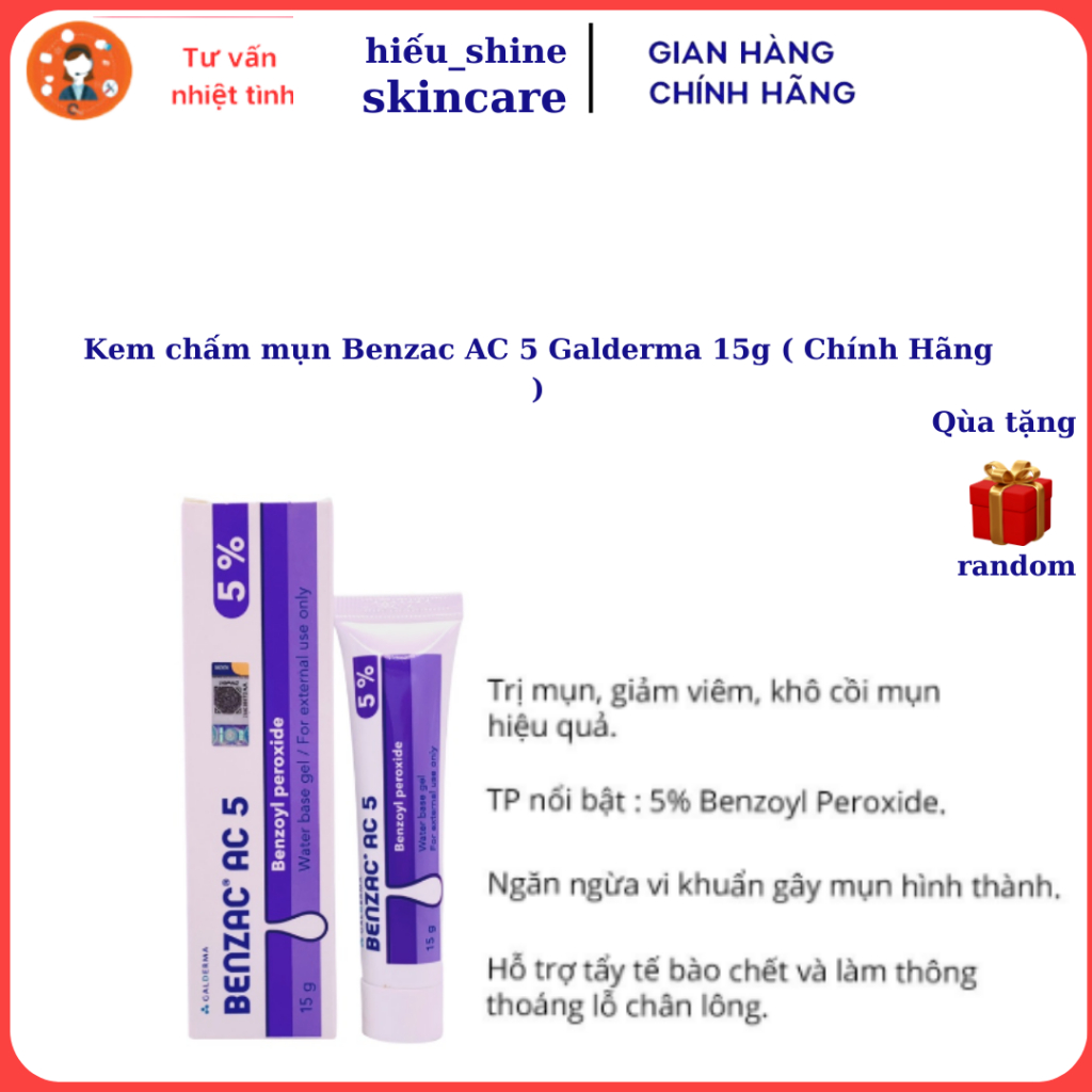 Kem chấm mụn Benzac AC 5 Galderma 15g ( Chính Hãng ) | Shopee Việt Nam