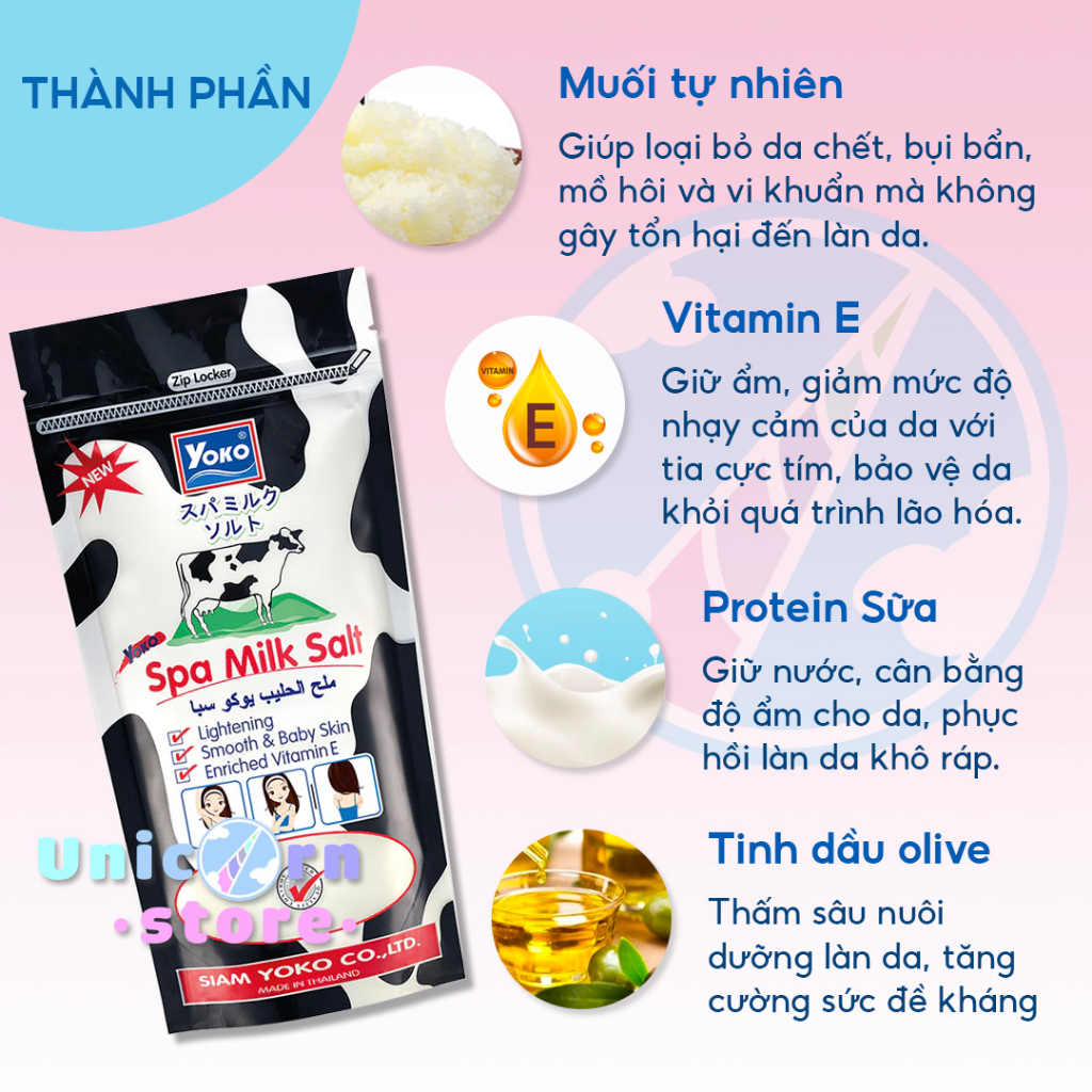 Muối Tắm Tẩy Tế Bào Chết Yoko Spa Salt Nội Địa Thái Lan 300G