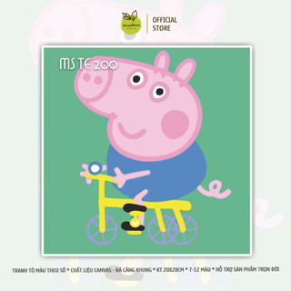 Tranh tô màu số hóa Madoca có khung 20x20cm hoạt hình và Peppa Pig