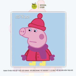 Tranh tô màu số hóa Madoca có khung 20x20cm hoạt hình và Peppa Pig