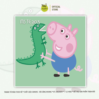 Tranh tô màu số hóa Madoca có khung 20x20cm hoạt hình và Peppa Pig