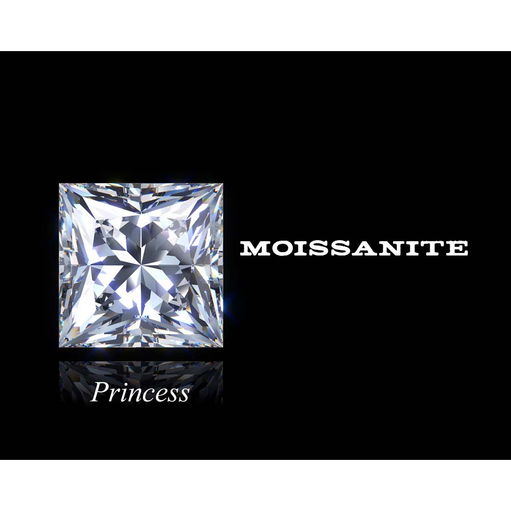 Moissanite Princess VUÔNG không bo góc