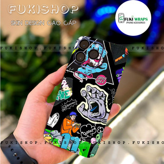 Tấm dán Skin Mặt Sau Santa FULL VIỀN 14 pro max , 13 pro max ,12 pro max , 11 pro max , xs max - FukiShop