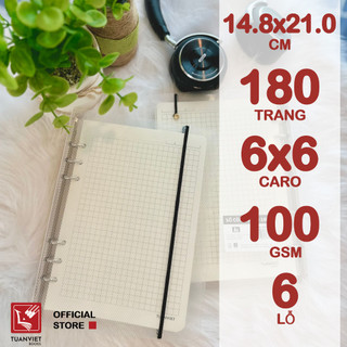 Sổ Còng Sắt A4 - B5 - A5 Caro Binder File nhựa 90 tờ TUANVIETBOOKS