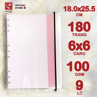 Sổ Còng Sắt A4 - B5 - A5 Caro Binder File nhựa 90 tờ TUANVIETBOOKS