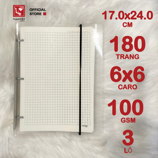 Sổ Còng Sắt A4 - B5 - A5 Caro Binder File nhựa 90 tờ TUANVIETBOOKS