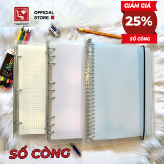 Sổ Còng Sắt A4 - B5 - A5 Caro Binder File nhựa 90 tờ TUANVIETBOOKS