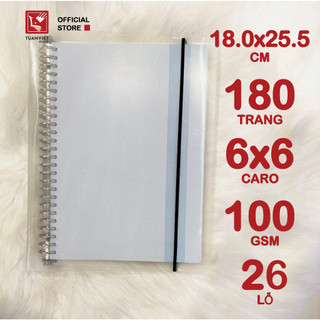 Sổ Còng Sắt A4 B5 A5 Caro Binder File nhựa 90 tờ (180 trang) TUANVIETBOOKS - Giấy refill