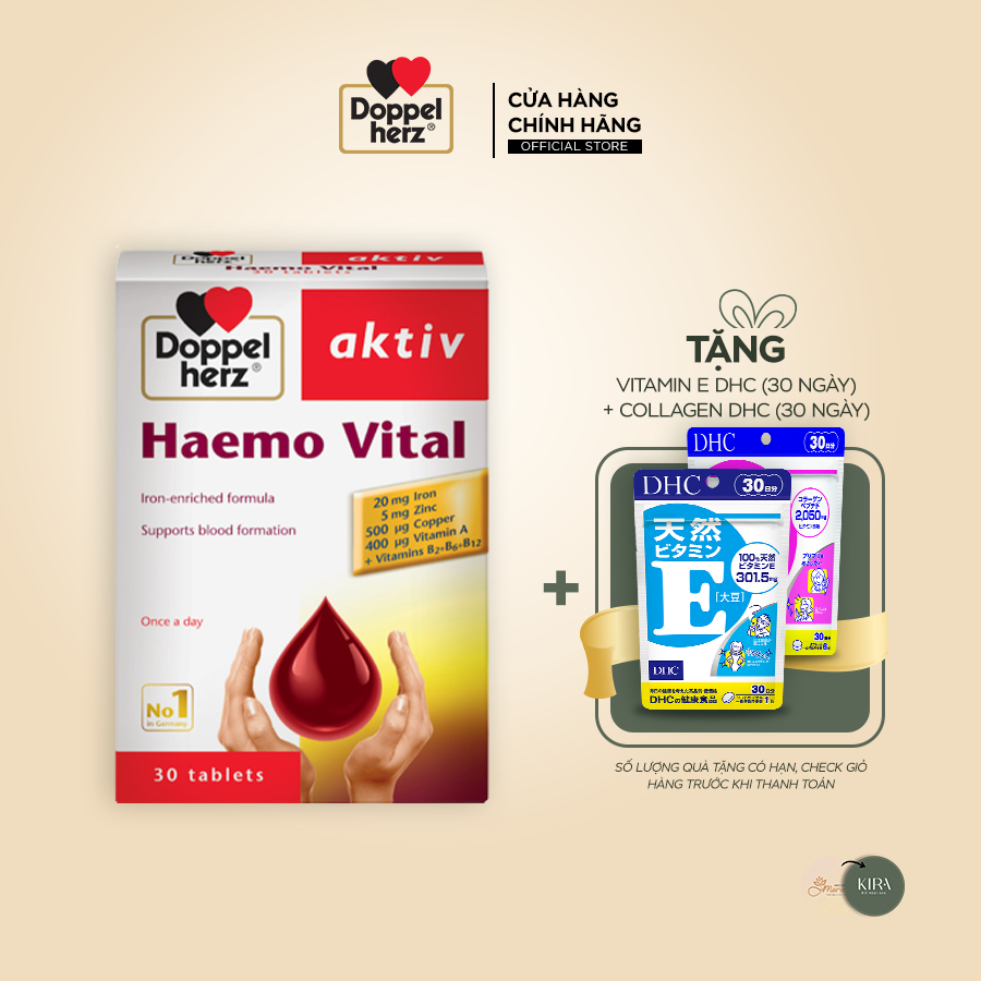 [DOPPELHERZ] Viên uống bổ sung sắt và vitamin, ngừa thiếu máu ...