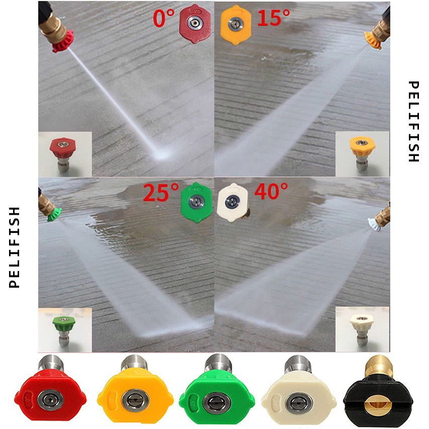 Bộ 4 béc máy rửa xe cao áp từ 0 - 40 độ lỗ 1.2MM 1.4MM 1.6MM 2MM| Đầu béc máy rửa xe áp lực cao | BigBuy360 - bigbuy360.vn