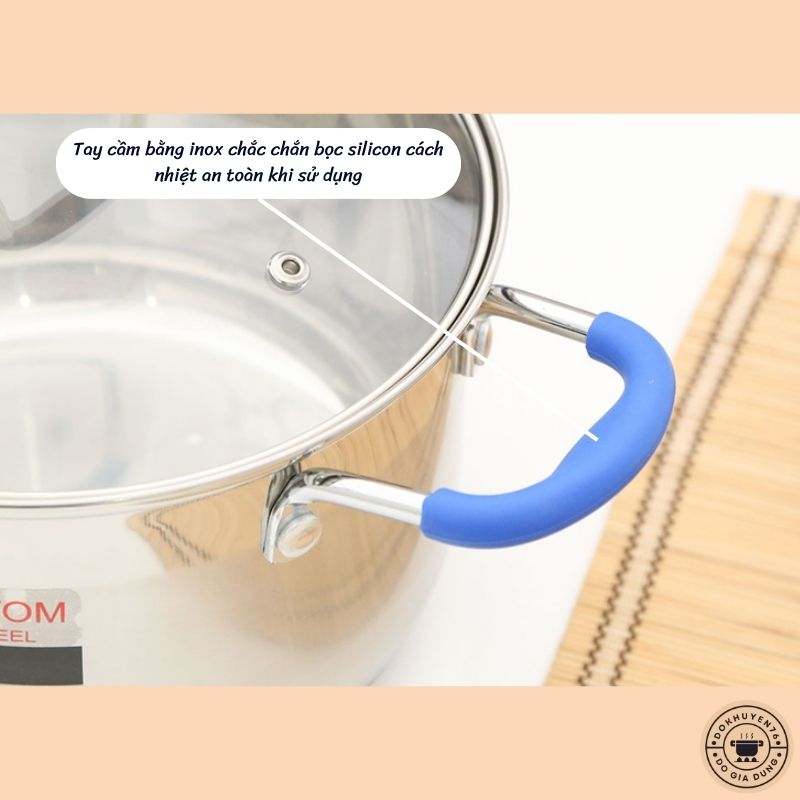Bộ 3 nồi Inox 304 5 đáy size 16, 20 và 24cm Elmich dùng bếp từ, bảo hành 12 tháng - HÀNG CHÍNH HÃNG