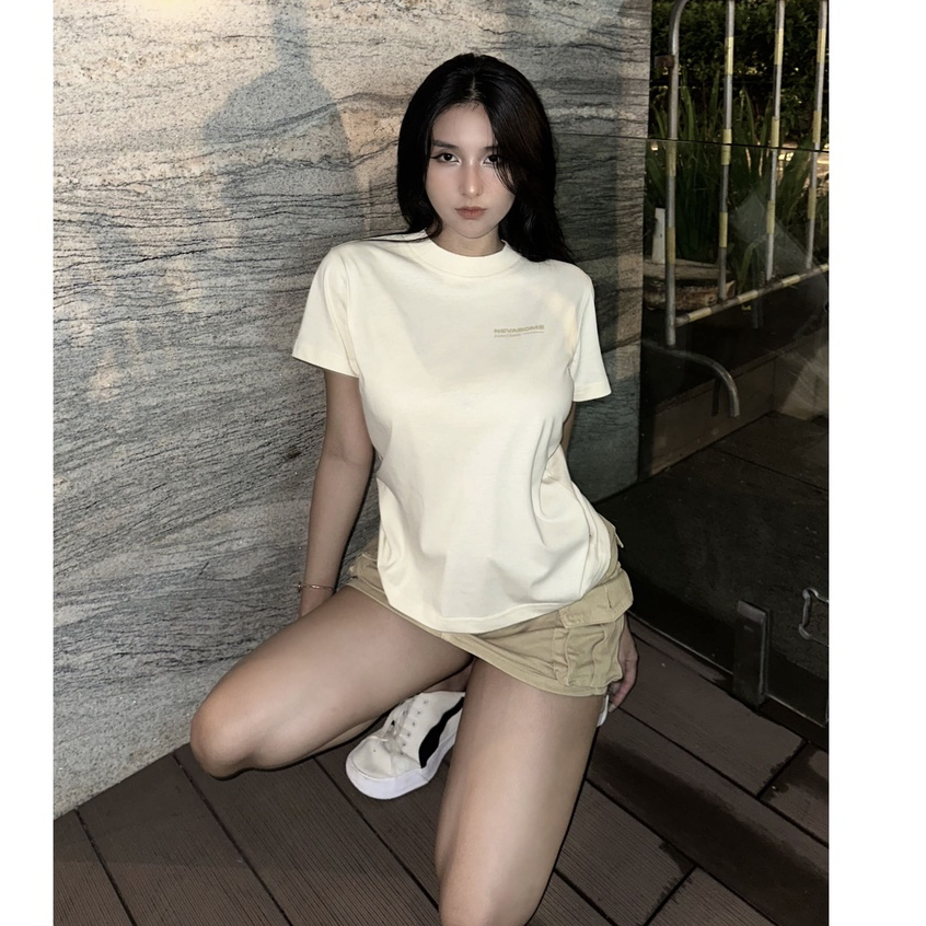 Áo thun Baby Tee 8 màu Local Brand NEVASOME Basic 230gsm Cotton Nữ Cổ Tròn