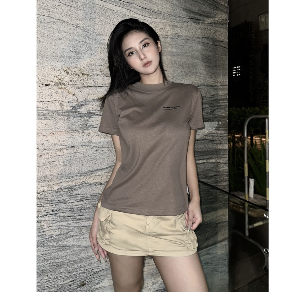 Áo thun Baby Tee 8 màu Local Brand NEVASOME Basic 230gsm Cotton Nữ Cổ Tròn
