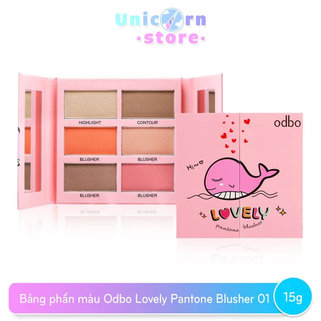 Bảng Phấn Mắt Cá Voi Dễ Thương Odbo Lovely Pantone Blusher 15g OD197