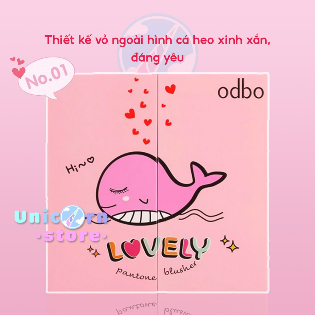 Bảng Phấn Mắt Cá Voi Dễ Thương Odbo Lovely Pantone Blusher 15g OD197