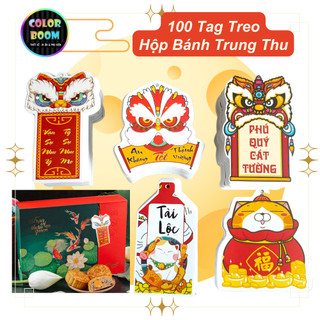 [ TẶNG KÈM DÂY TREO] Combo 100 Tag/Thẻ Treo trang trí Hộp Bánh Trung Thu - ColorBoomShop