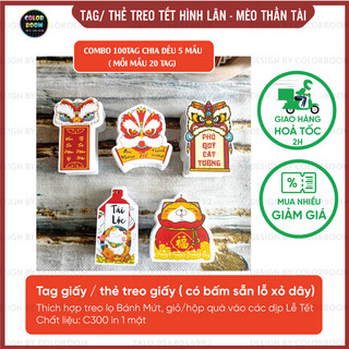 [ TẶNG KÈM DÂY TREO] Combo 100 Tag/Thẻ Treo trang trí Hộp Bánh Trung Thu - ColorBoomShop