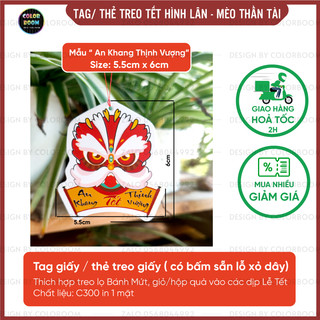 [ TẶNG KÈM DÂY TREO] Combo 100 Tag/Thẻ Treo trang trí Hộp Bánh Trung Thu - ColorBoomShop
