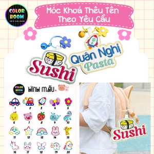 Nametag/ Móc Khoá Thêu Tên Theo Yêu Cầu - ColorBoomShop