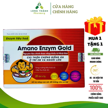 Enzym tiêu hóa Amano Enzym Gold - Giúp bé ăn ngon cải thiện chứng biếng ăn ở trẻ em (Hộp 20 gói 5g)