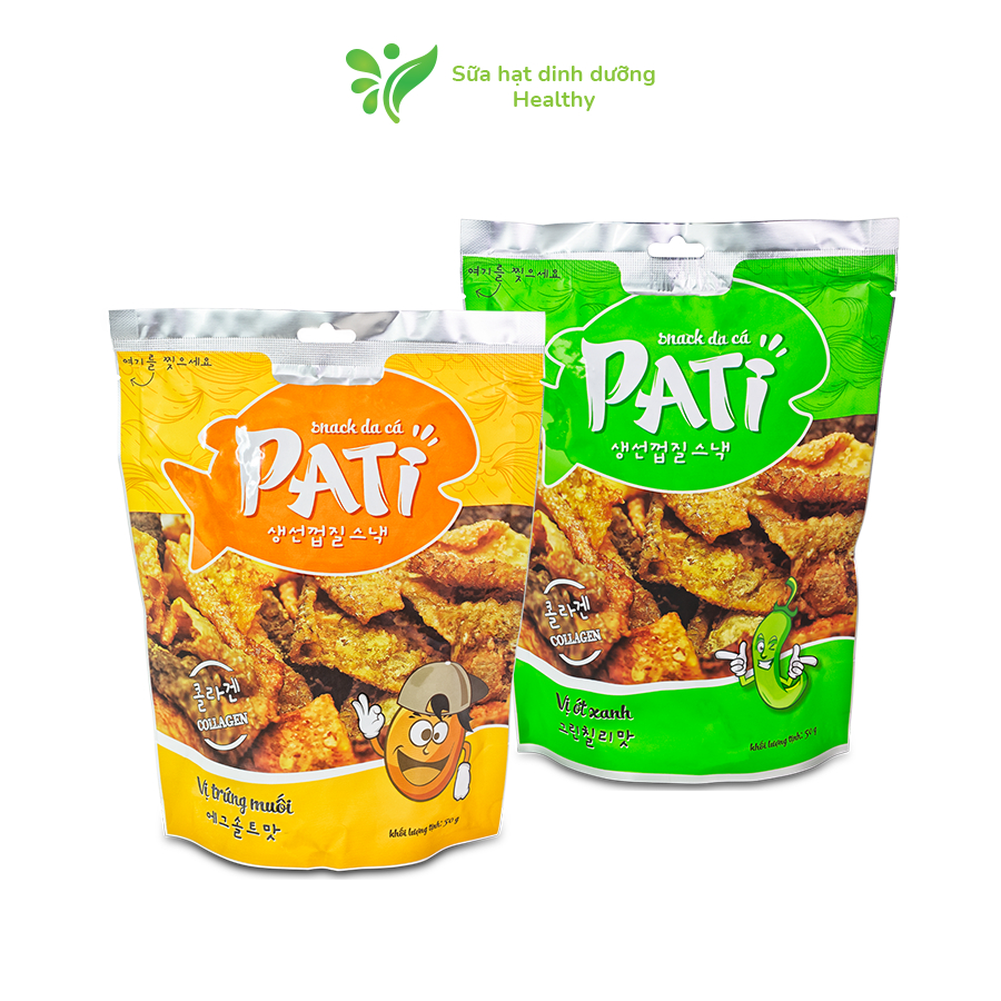 Snack Da Cá PATI Cao Cấp Chiên Giòn Vị Ớt Xanh/ Trứng Muối (Gói 50g ...
