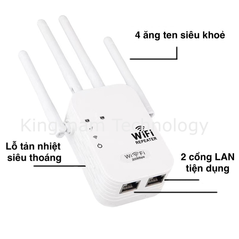Kích Sóng Wifi 4 Râu Ăng Ten Phát Xuyên Tường Chuẩn N Tốc Độ 300mbps ...