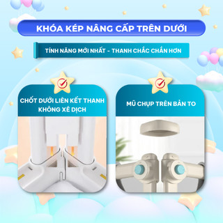 [NÂNG CẤP] Thanh Chắn Giường Cho Bé Pakey Cải Tiến Khóa Kép Cố Định, Nâng Hạ 1 Bên 2 Bên Dễ Dàng, Khung Cao 105cm
