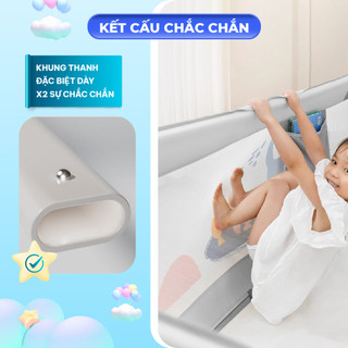 [NÂNG CẤP] Thanh Chắn Giường Cho Bé Pakey Cải Tiến Khóa Kép Cố Định, Nâng Hạ 1 Bên 2 Bên Dễ Dàng, Khung Cao 105cm