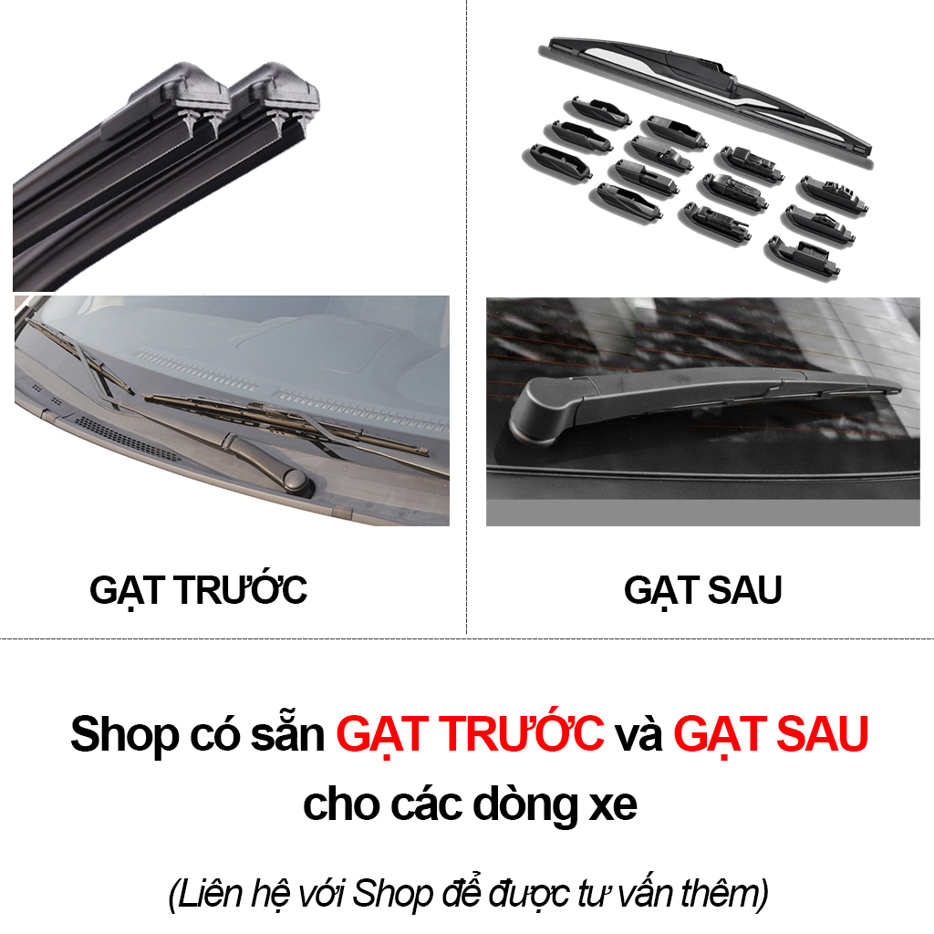 Gạt mưa LƯỠI KÉP silicon cao cấp, thanh gạt kính nước mưa oto xe hơi 2 lưỡi khung mềm đa năng gat mua luoikep