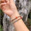 Vòng tay trầm hương tốc kiến thô mộc Quảng Nam mixcharm đá xanh ngọc quấn 2 vòng-6mm 47 hạt, Bình an tài lộc.