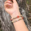 Vòng tay trầm hương tốc kiến thô mộc Quảng Nam mixcharm đá xanh ngọc quấn 2 vòng-6mm 47 hạt, Bình an tài lộc.