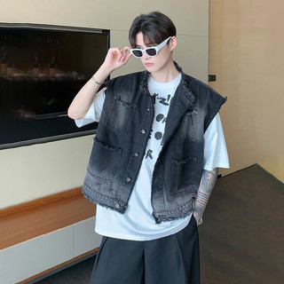 Áo Khoác Gile Nam Nữ From Rộng Thời Trang Unisex,Màu Xanh Và Đen Wash Cao Cấp