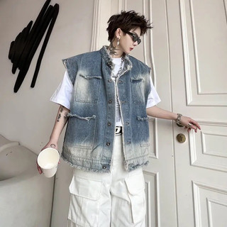Áo Khoác Gile Jeans Nam Nữ From Rộng, Phong Cách Hàn Quốc Thời Trang Unisex