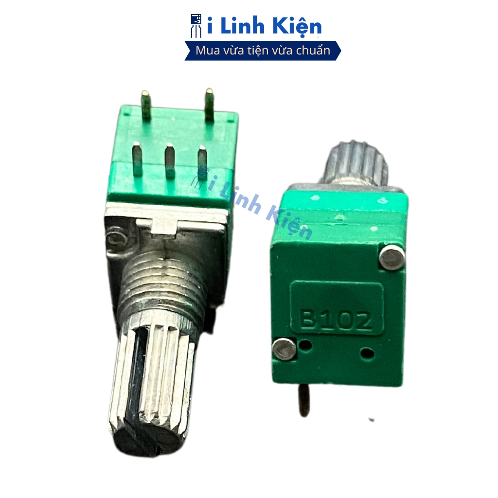Chiết áp công tắc đơn RV097NS xanh 5 chân 5K - 500K chính hãng ilinhkien.