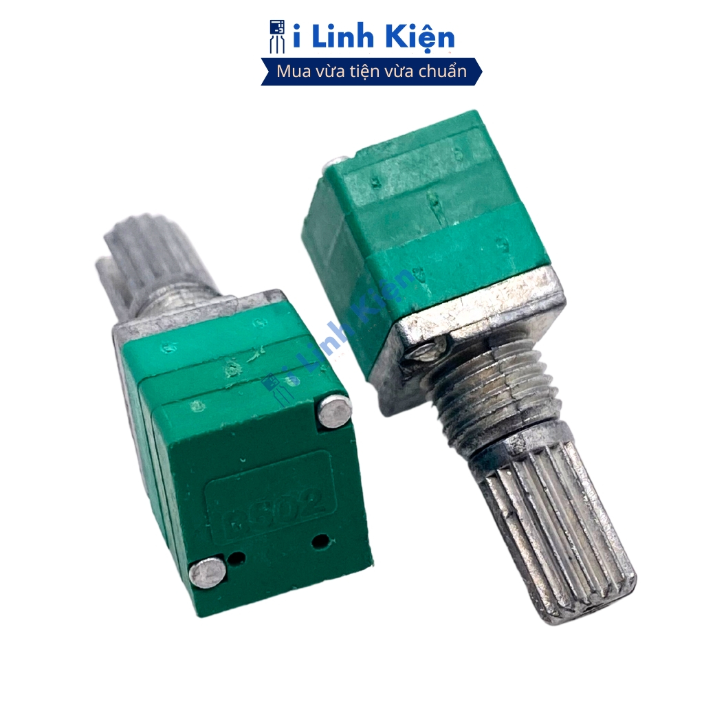 Chiết áp công tắc đơn RV097NS xanh 5 chân 5K - 500K chính hãng ilinhkien.
