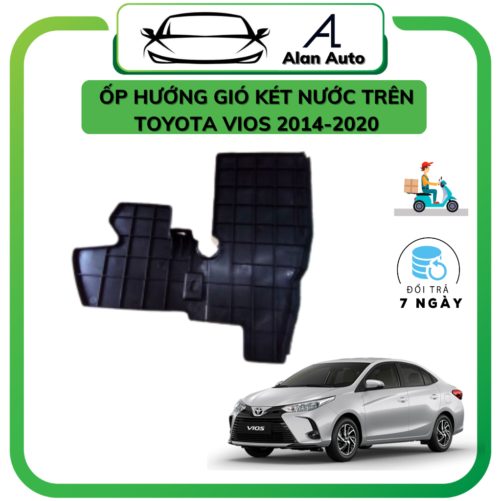 Ốp hướng gió két nước trên xe Toyota Vios 2014-2020, Ốp nhựa hướng gió bên lái, bên phụ phía trên