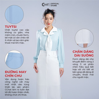 Chân Váy 𝐂𝐂𝐇𝐀𝐓 Kiểu Xẻ 1 Bên Dáng A Chất Tuytsi Cao Cấp Mềm Mịn 13CDS2022AT