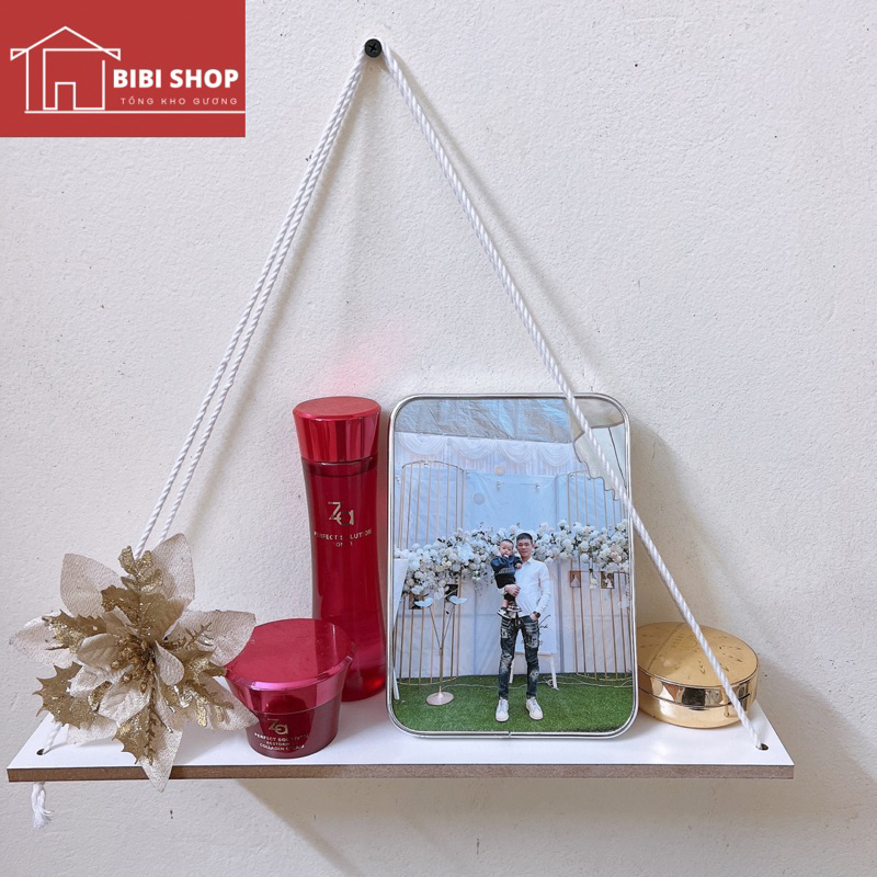 Kệ Gỗ Treo Tường Trang Trí Decor Treo Dây - Tặng Kèm Đinh Và Dây Treo