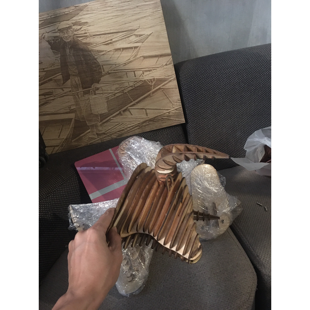 đầu trâu gỗ decor