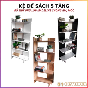 🚛 MIỄN PHÍ SHIP🆓 KỆ SÁCH GỖ 5 TẦNG - LẮP GHÉP TIỆN LỢI