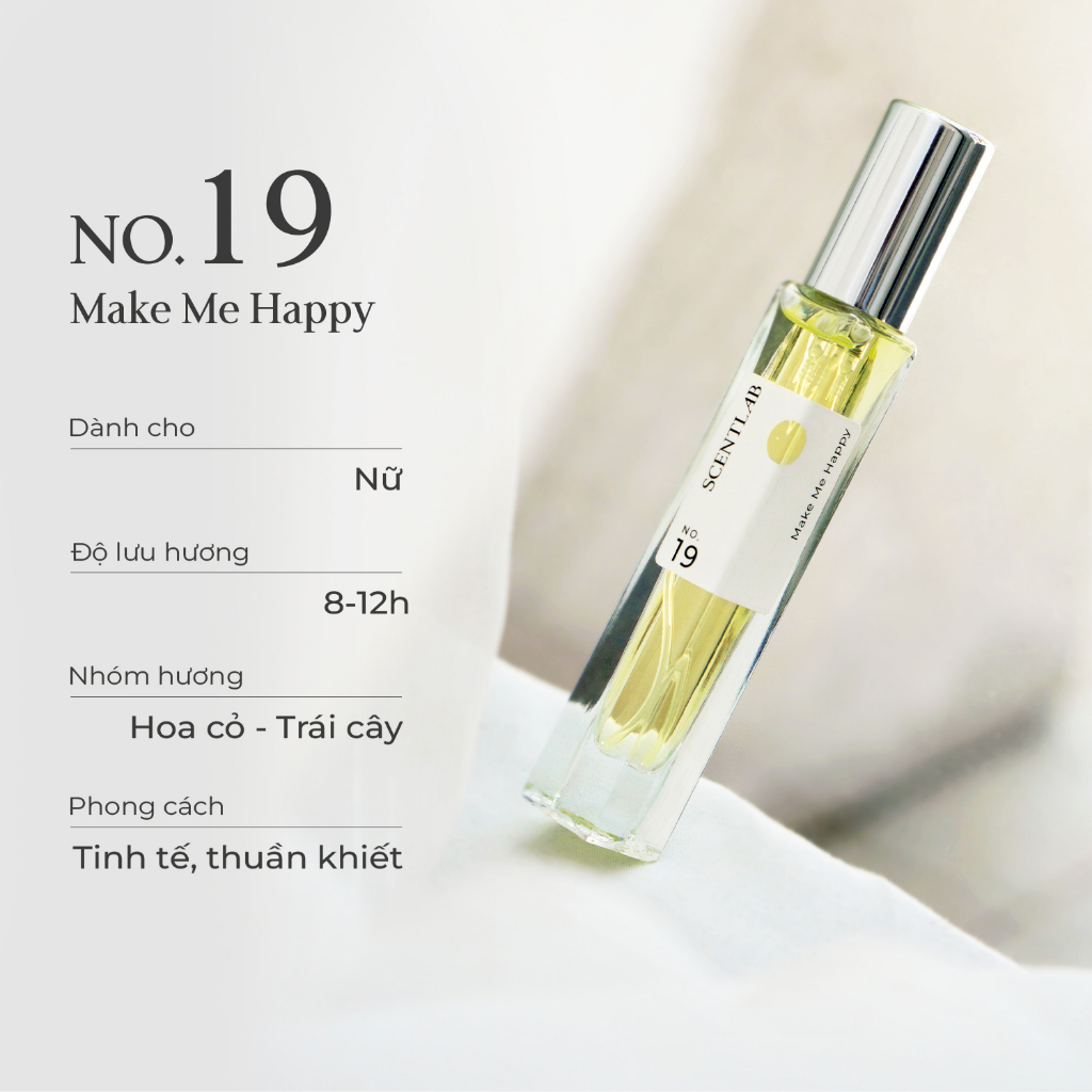 Ảnh Nước hoa nữ mini SCENTLAB ngọt dịu No.19 Make me Happy tinh dầu thơm lâu lưu hương 8h- xịt 10ml 3