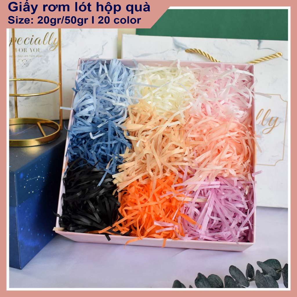 100g Giấy rơm nhập khẩu, Giấy rơm, giấy lụa raffia lót hộp quà, loại ...