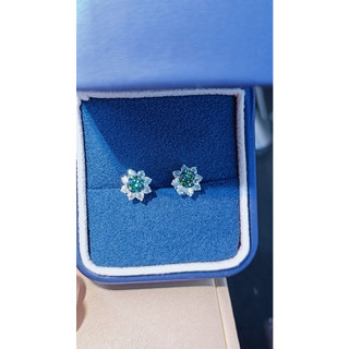 Bông tai xoàn moissanite (khuyên tai) kim cương nhân tạo, tấm và chủ đều là xoàn thử bút kêu kèm kiểm định hoa mai 4ly5