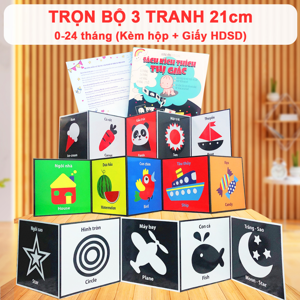 Thẻ kích thích thị giác cho trẻ sơ sinh, Đồ chơi cho bé sơ sinh giúp bé phát triển giác quan và não bộ mesocshop