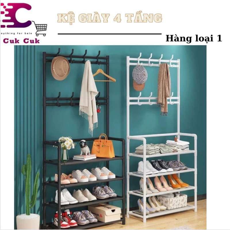 Kệ đựng giày kèm móc treo đồ đa năng, tiện dụng