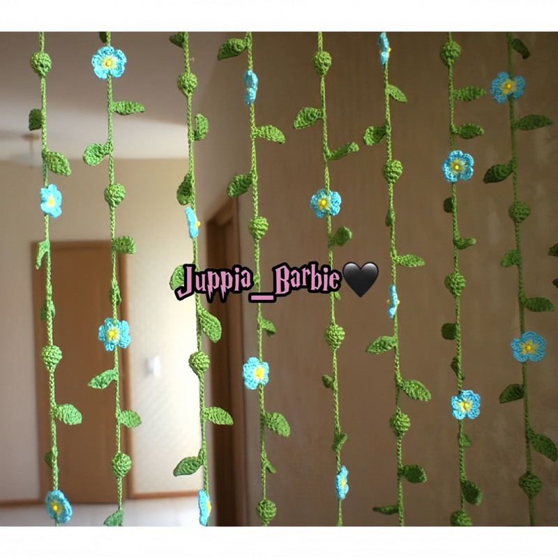 𝑱𝒖𝒑𝒑𝒊𝒂_☆ Rèm cửa hoa len , cây leo tường, rèm cửa sổ hoa , cây leo giả ...