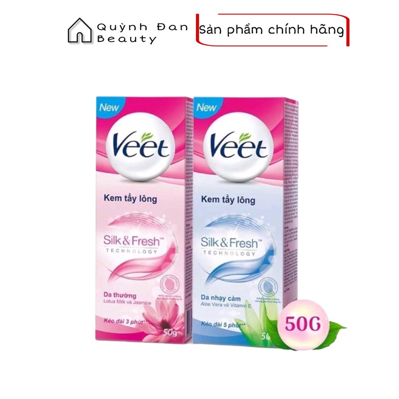 Kem Tẩy Lông Veet Silk Fresh dành cho Da Thường 50G